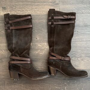 Frye brown suede boots